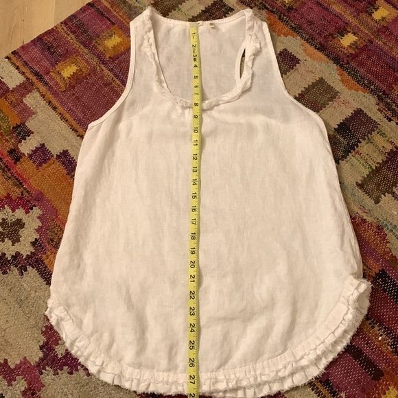Dylan Linen Tank with Ruffles - Picture 6 of 8